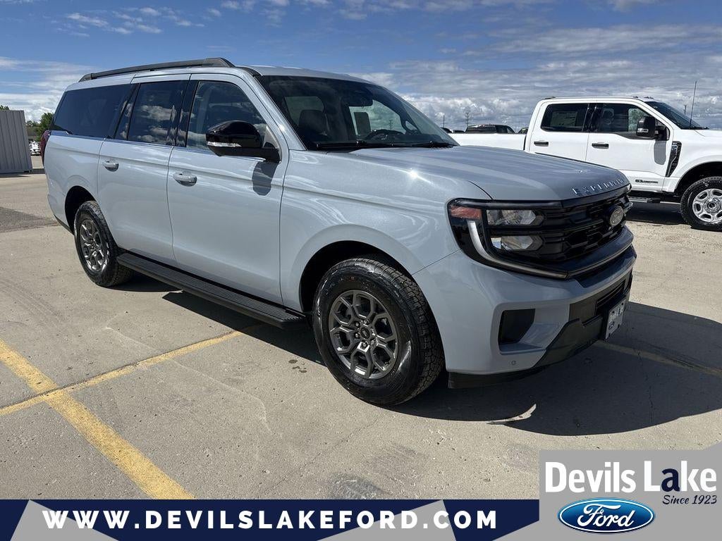 2026 Ford Expedition MAX Active in Glacier Gray Metallic Tri-Coat — front three-quarter view