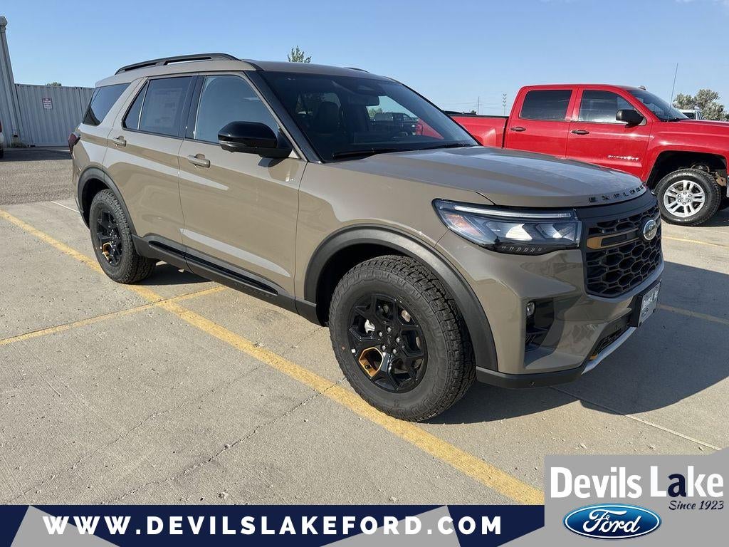 2026 Ford Explorer Tremor in Marsh Gray — front three-quarter view