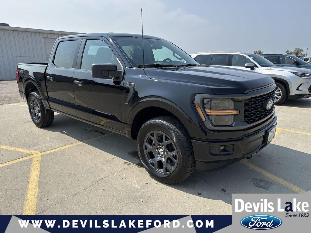 2026 Ford F-150 STX in Agate Black Metallic — front three-quarter view