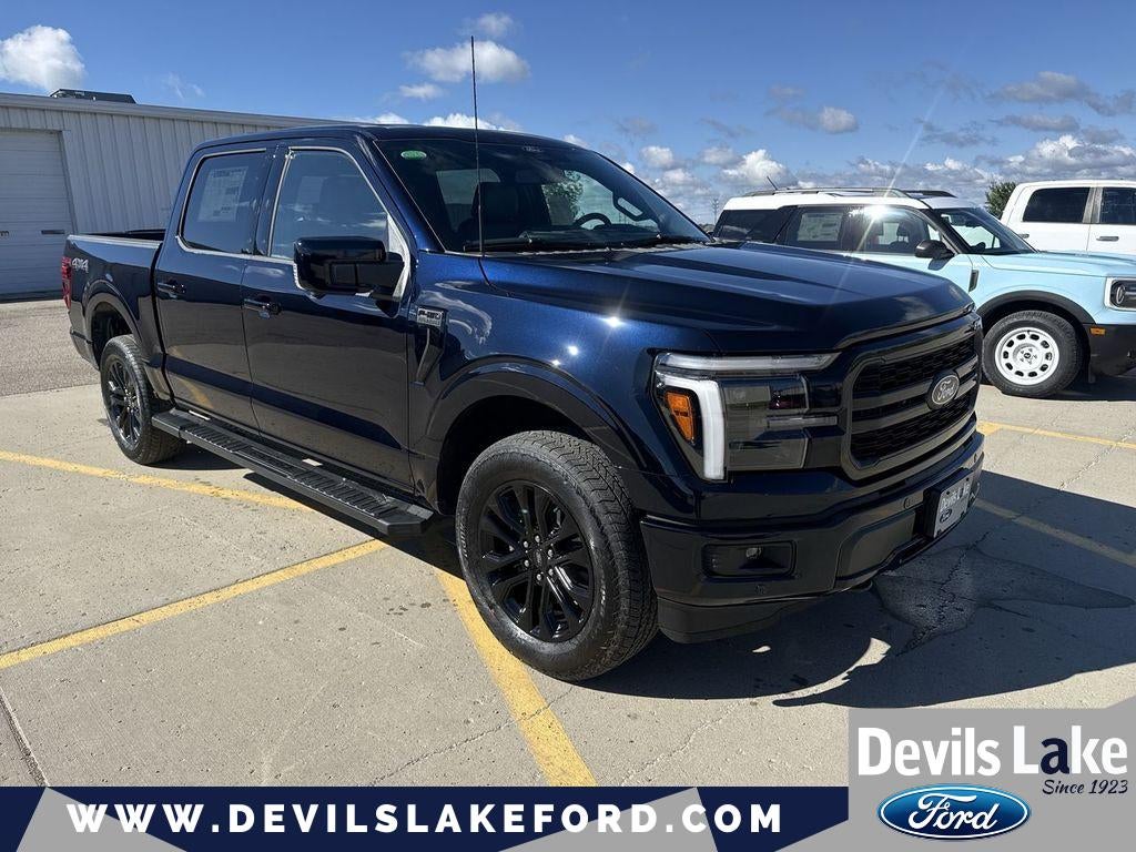 2026 Ford F-150 Lariat in Antimatter Blue Metallic — front three-quarter view