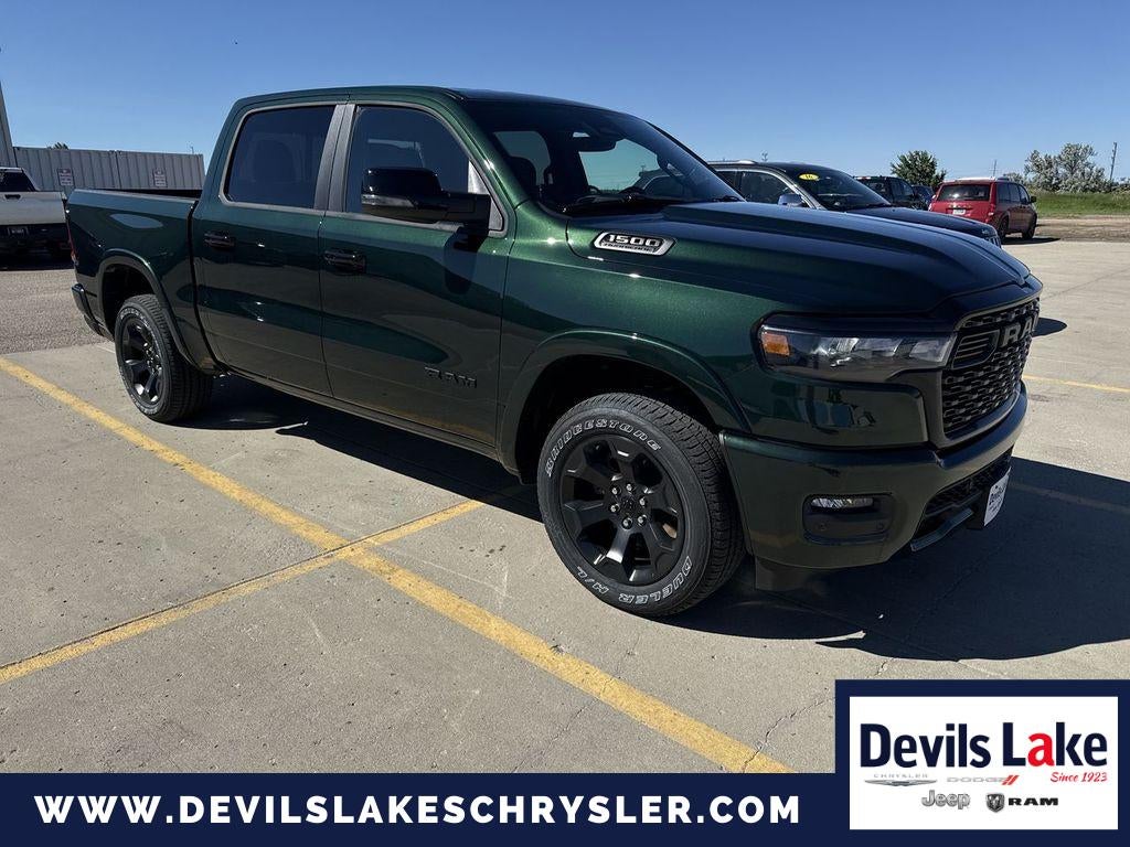 2026 RAM Ram 1500 RAM 1500 BIG HORN CREW CAB 4X4 5'7' BOX in Serrano Green Metallic — front three-quarter view