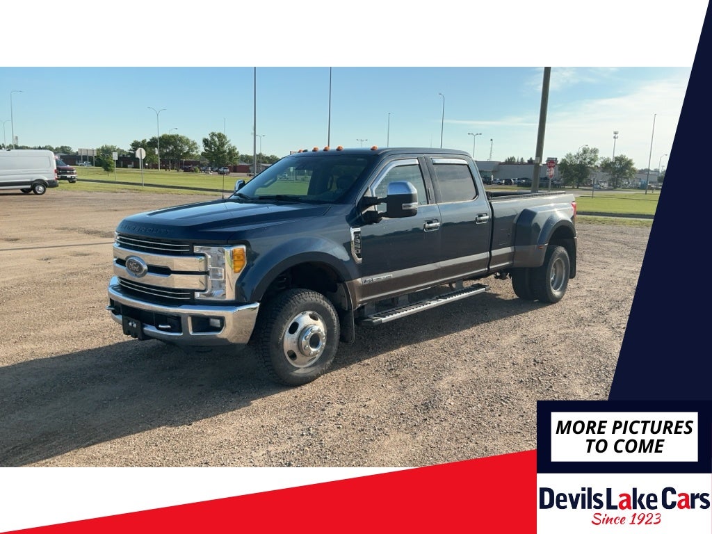 2017 Ford F-350 Lariat in Blue Jeans Metallic — front three-quarter view