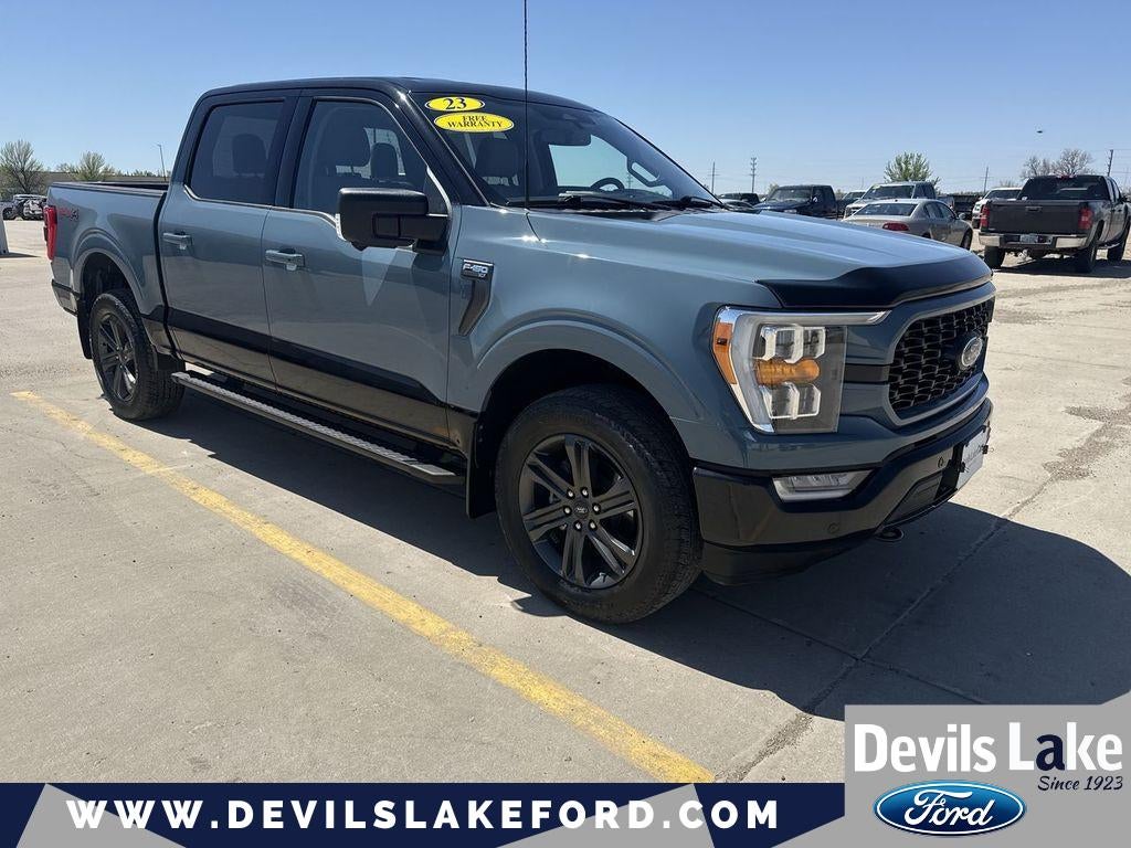 2023 Ford F-150 XLT in Area 51 Blue — front three-quarter view