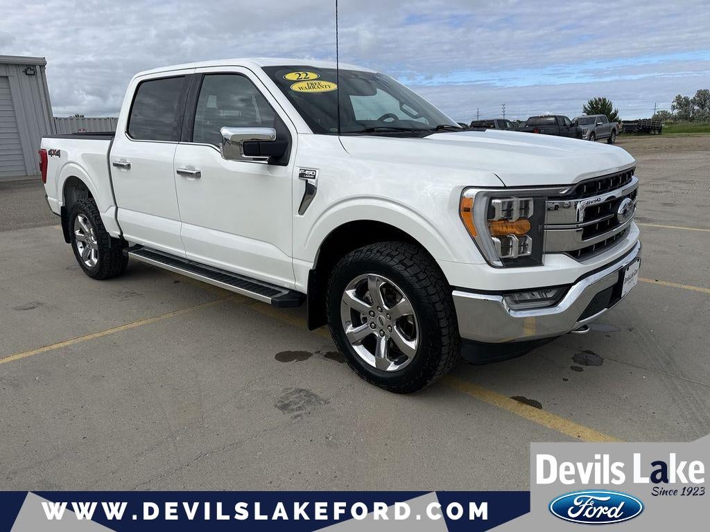 2022 Ford F-150 LARIAT in White — front three-quarter view
