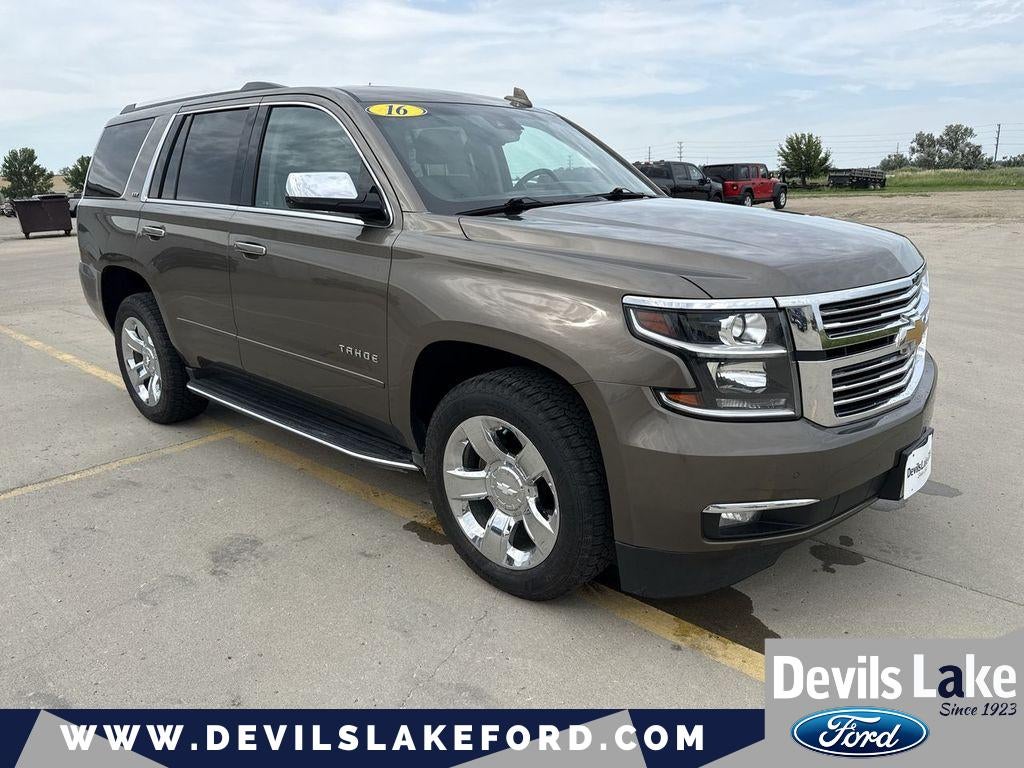 2016 Chevrolet Tahoe LTZ in Brownstone Metallic — front three-quarter view