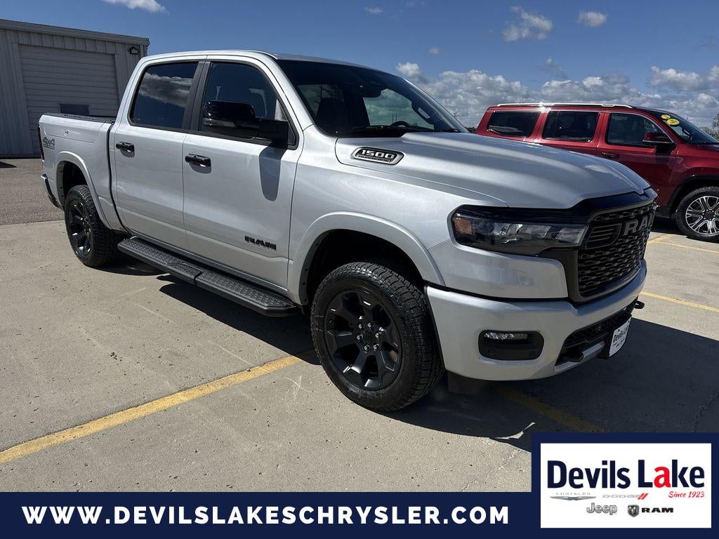 2026 RAM Ram 1500 RAM 1500 BIG HORN CREW CAB 4X4 5'7' BOX in Silver Zynith — front three-quarter view