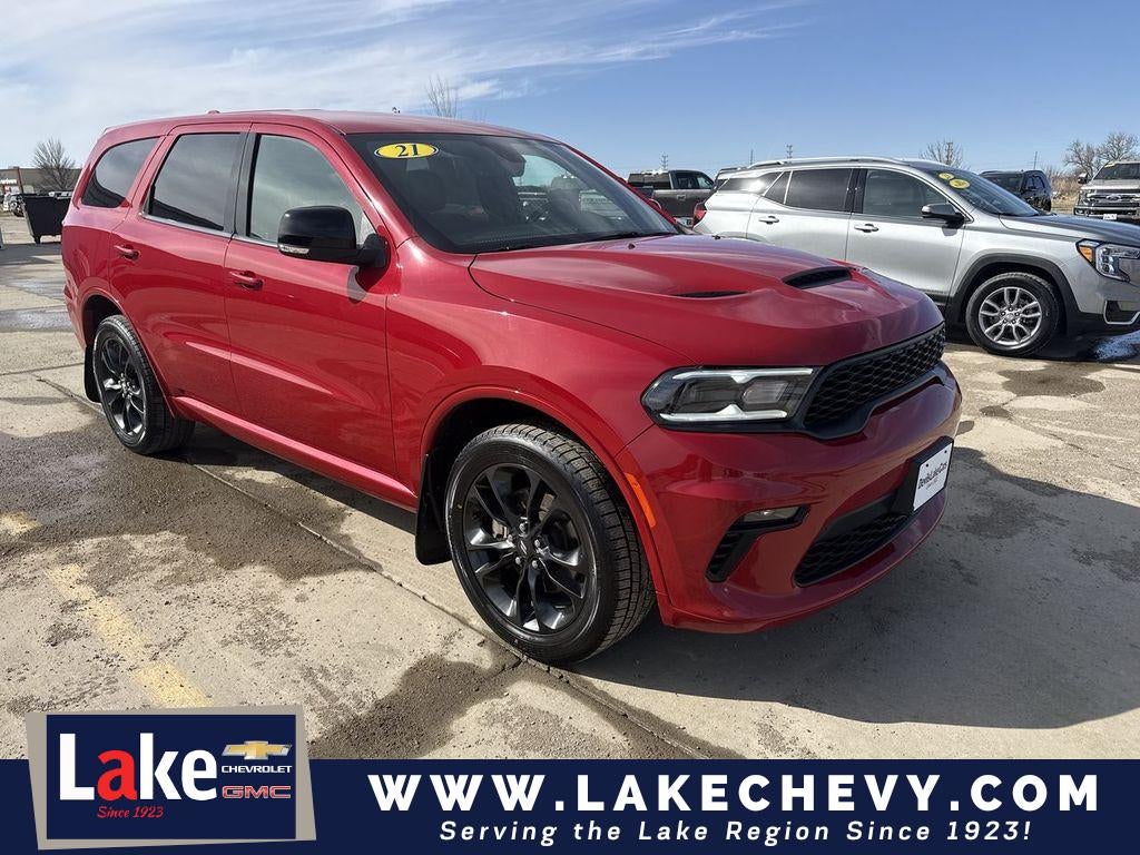2021 Dodge Durango GT Plus in Red — front three-quarter view