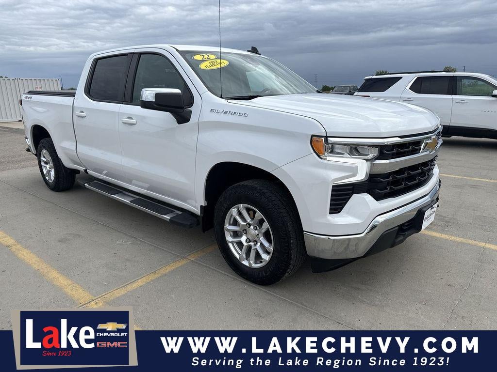 2022 Chevrolet Silverado 1500 LT in Summit White — front three-quarter view