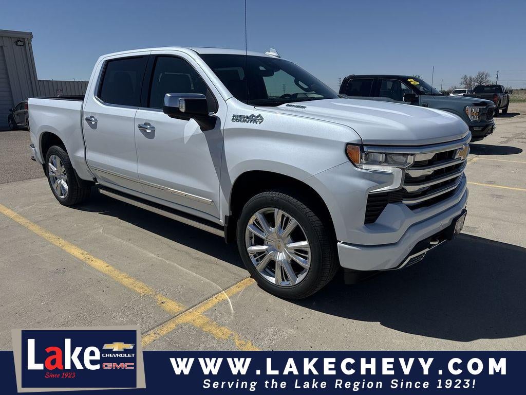2026 Chevrolet Silverado 1500 High Country in Polar White Tricoat — front three-quarter view