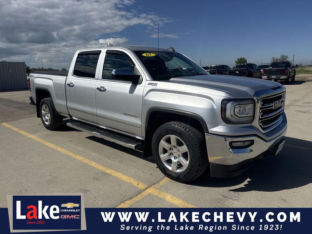 2017 GMC Sierra 1500 SLT in Quicksilver Metallic — front three-quarter view