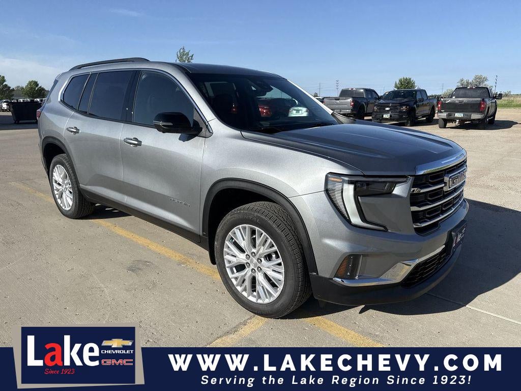 2026 GMC Acadia Elevation in Sterling Metallic — front three-quarter view