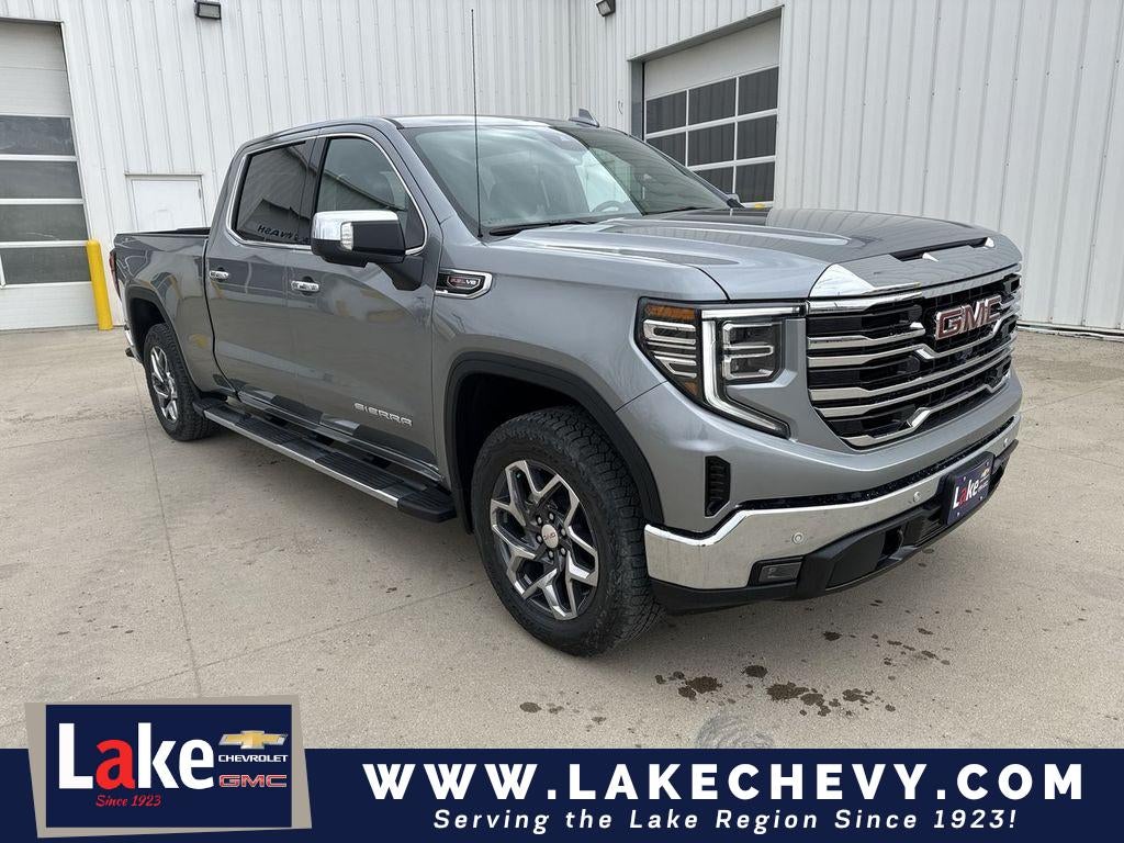 2026 GMC Sierra 1500 SLT in Sterling Metallic — front three-quarter view
